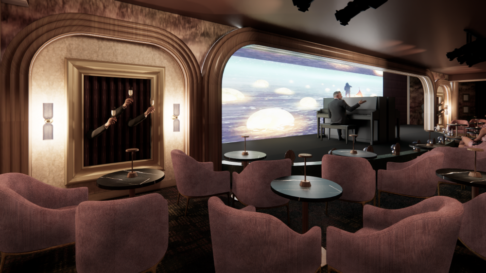 Rendering of the all-new Boulevard Lounge on Celebrity Solstice.
